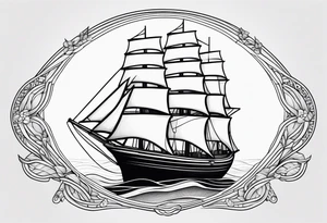 Chough (bird), sailing boat tattoo idea