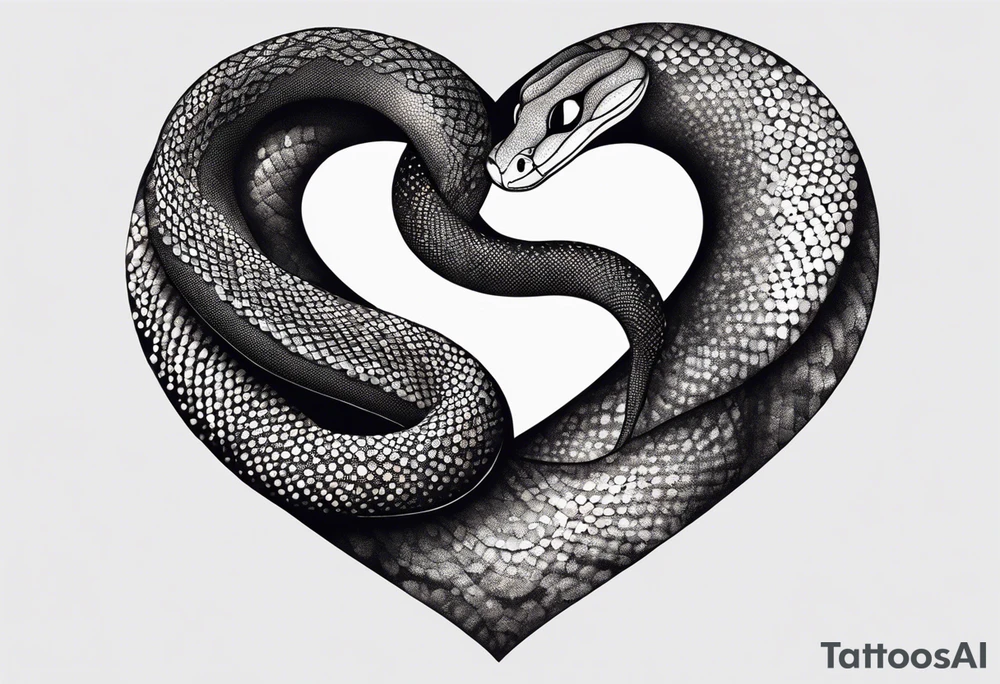a snake wrapped around a heart tattoo idea