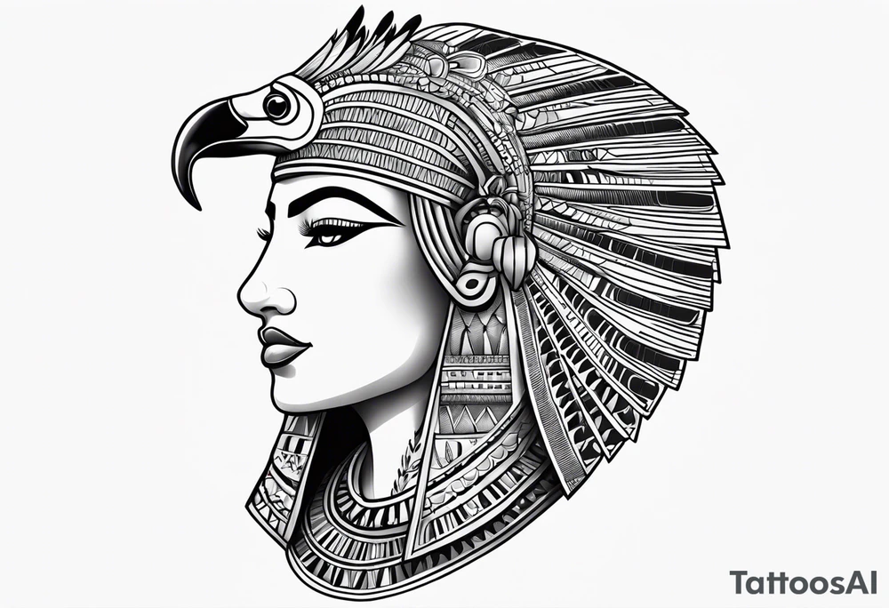 egyptian ba bird, human head tattoo idea