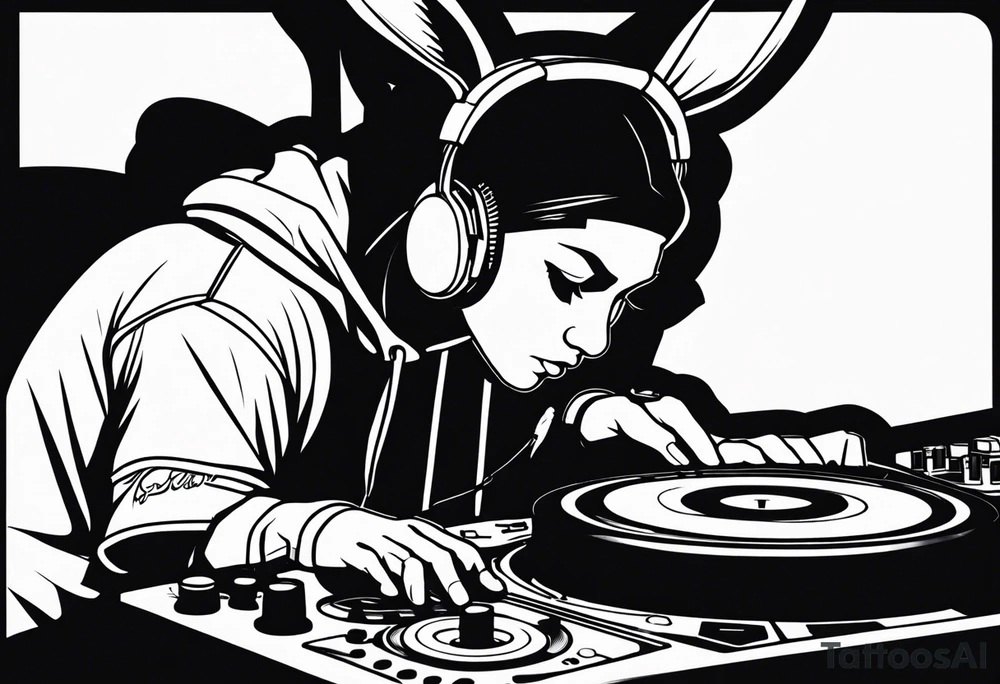 HIP HOP DJ BUNNY tattoo idea