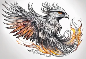 ethereal rising phoenix tattoo idea