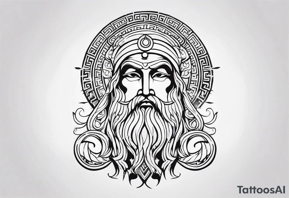 Greek, god, traditional tattoo idea