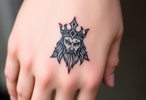 Hades Greek god with crown tattoo idea