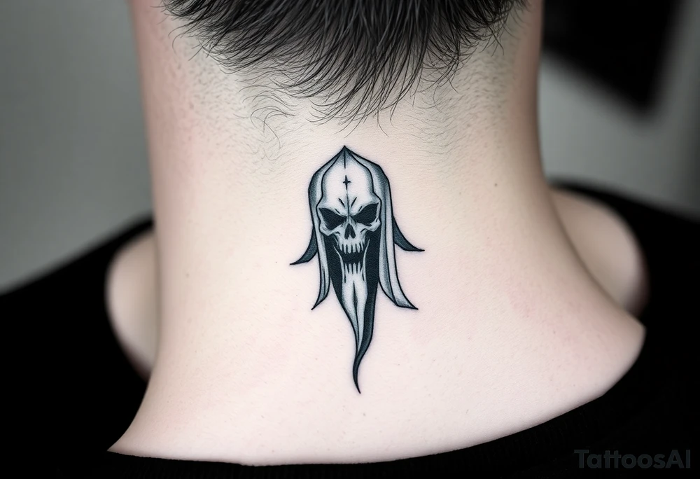 Ghost scary tattoo idea