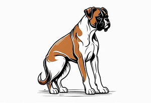 boxer dog standing up with boxing gloves on tattoo idea