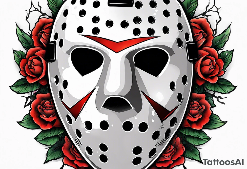 Friday the 13th Jason mask, horror, Japanese art tattoo idea