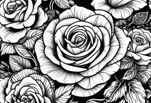 snake and roses tattoo idea