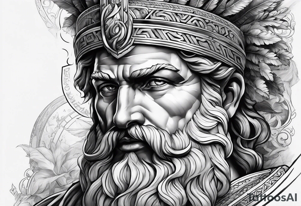 Greek god meletus with thunder on the arm tattoo idea