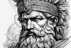Greek god meletus with thunder on the arm tattoo idea