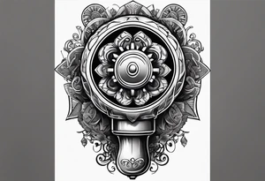 Gear knob and money and fire tattoo idea