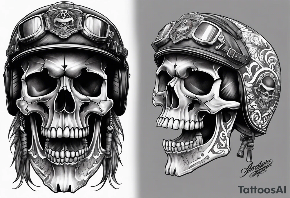 Chopper skull tattoo idea