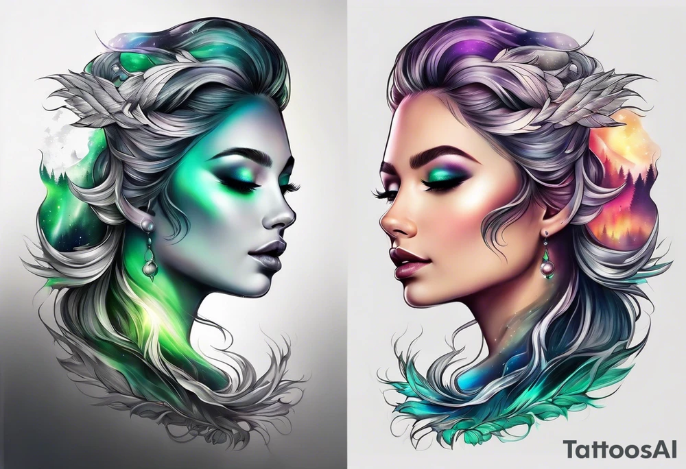 Northern lights
Half sleeve design tattoo idea