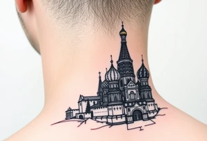 The Kremlin or St. Basil's Cathedral scene tattoo idea