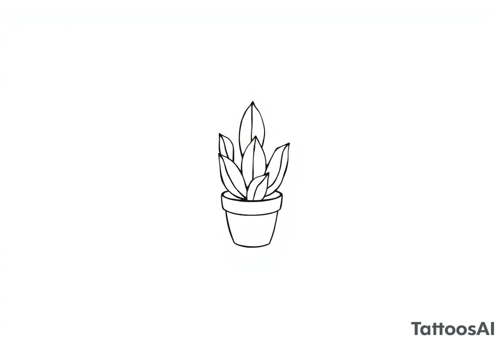 Cutesy Cacti in a pot tattoo idea