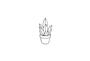 Cutesy Cacti in a pot tattoo idea