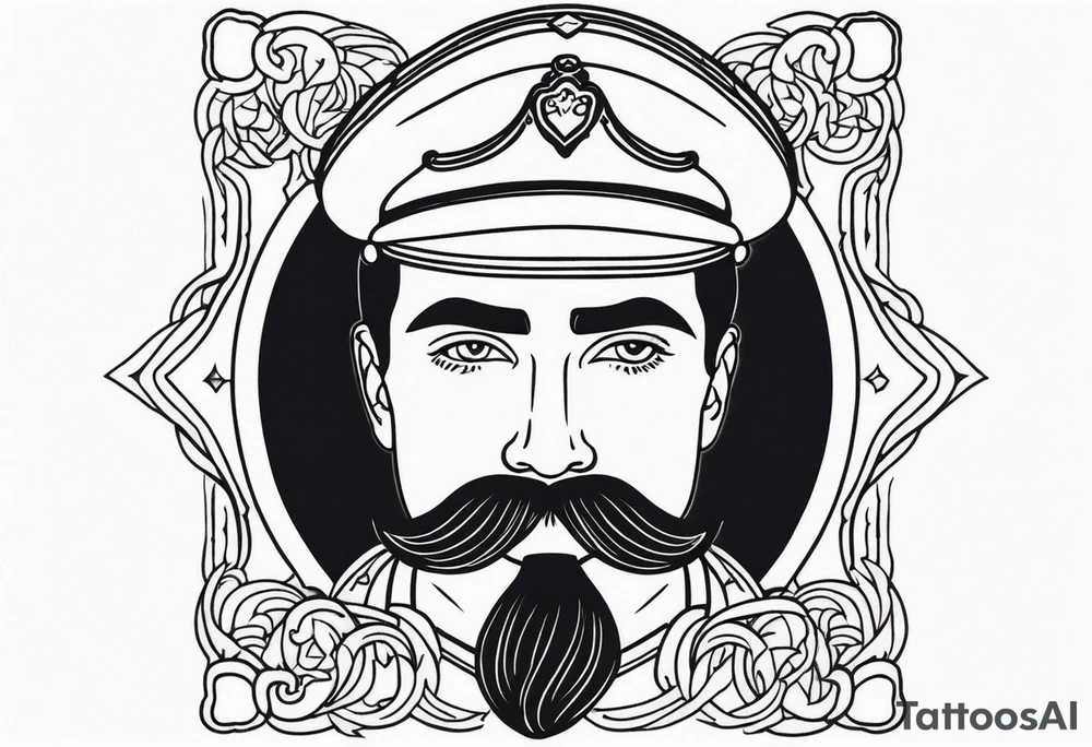 traditional tattoo of man with mustash tattoo idea