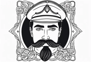 traditional tattoo of man with mustash tattoo idea