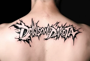 Dawson and Dakota names in a graffiti tattoo idea