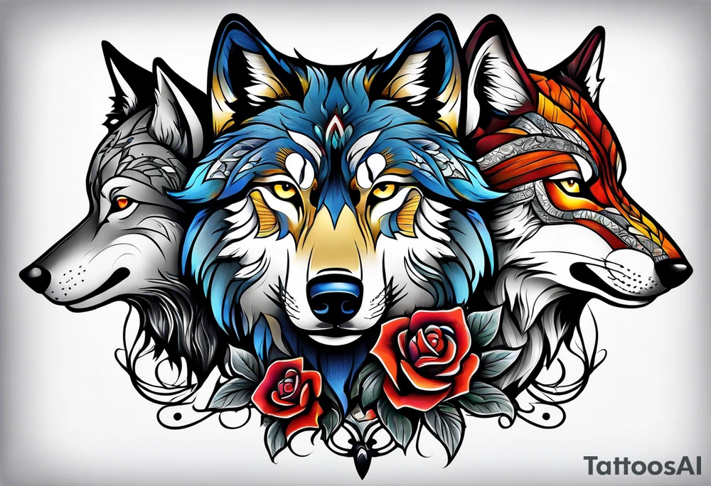 Wolf family tattoo idea