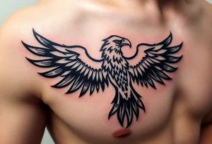 magastic eagle with paper in ita claws tattoo idea