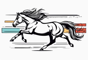 mustang jumping through banner tattoo idea