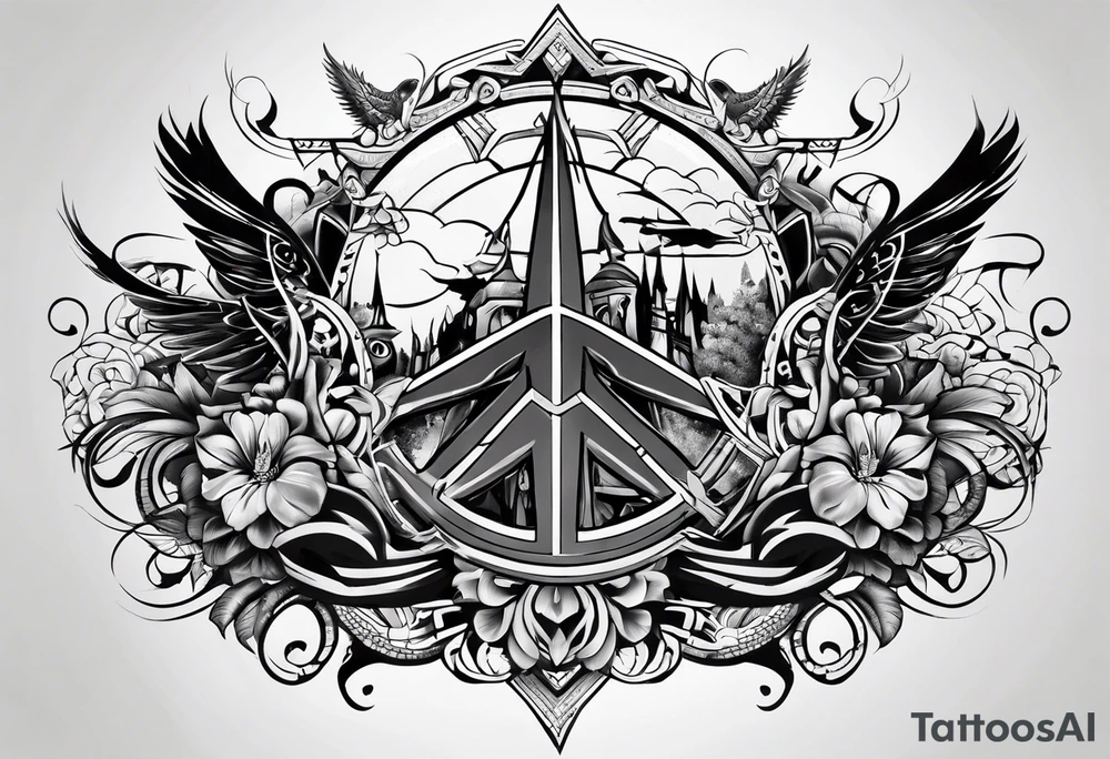 peace and war tattoo idea