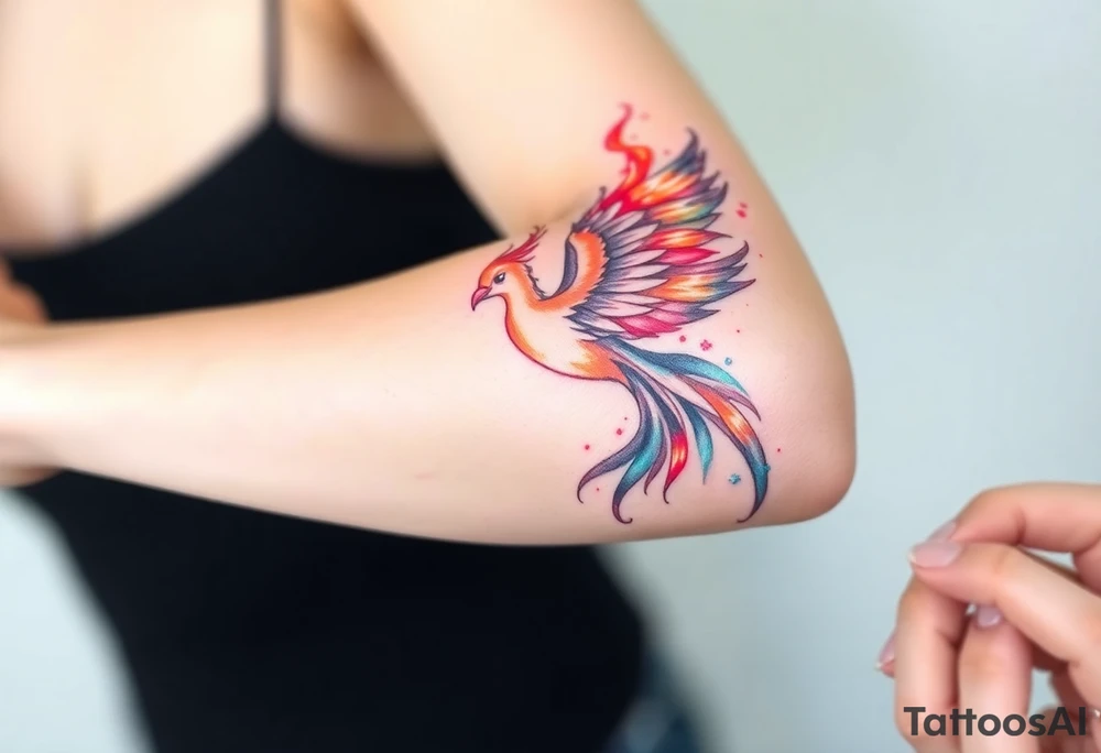 Phoenix with fire tattoo idea