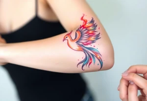 Phoenix with fire tattoo idea