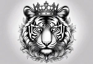 Full right arm sleeve a tiger at the top with a crown and third eye underneath a large hour glass with a brain and heart inside of it tattoo idea