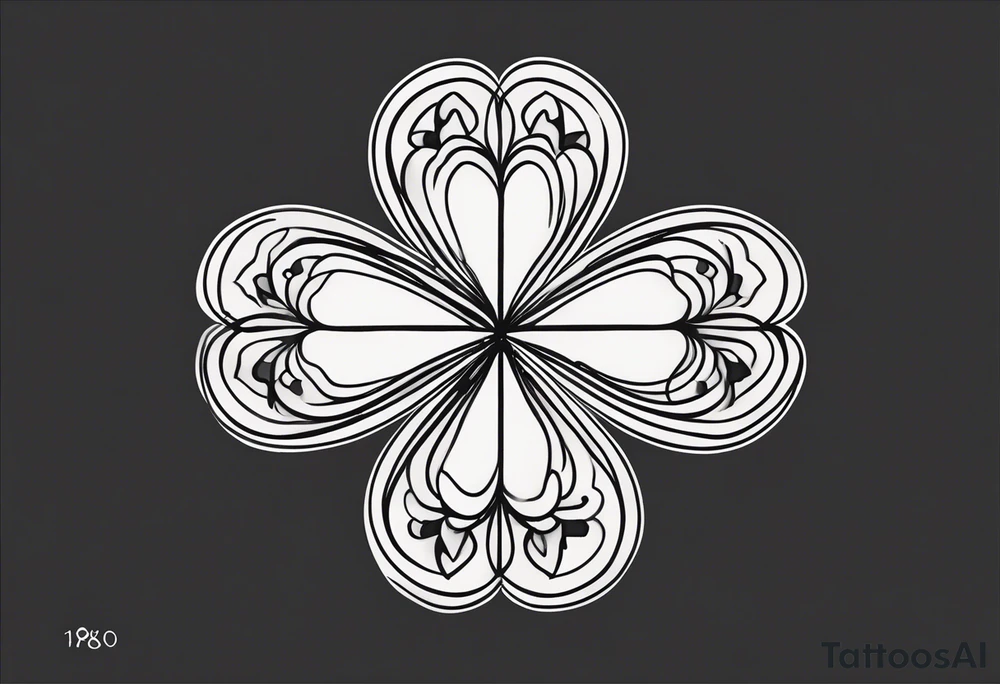 clover with numbers 18 and 0 tattoo idea