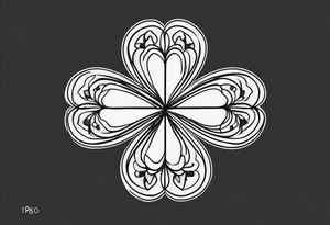 clover with numbers 18 and 0 tattoo idea