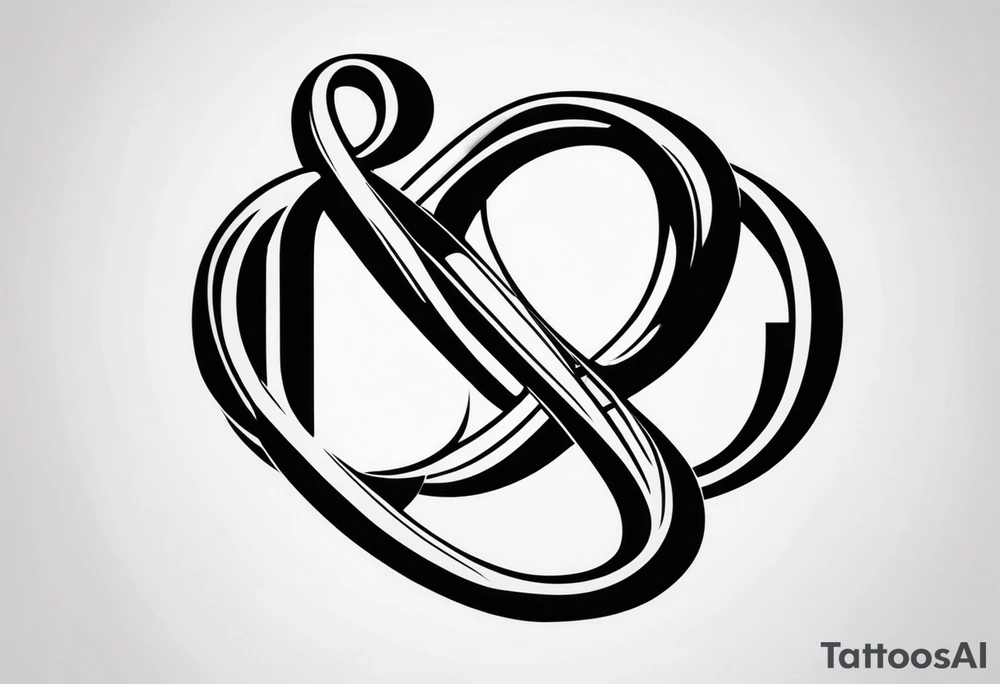 Infinity symbol, containing the letters "D3" and "SJ" tattoo idea