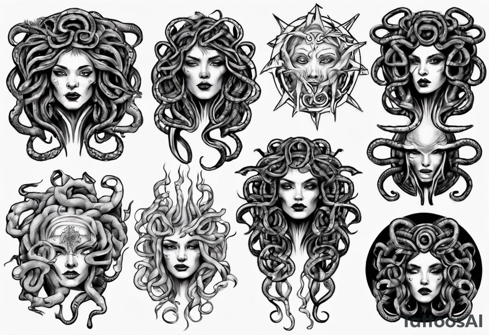 Dark dangerous Medusa tattoo idea