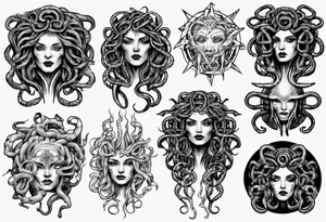 Dark dangerous Medusa tattoo idea