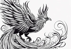 Small phoenix rising up. For mom memory. Little details tattoo idea