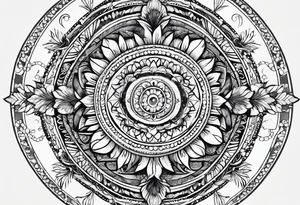 Mandala feather with birds, water tattoo idea