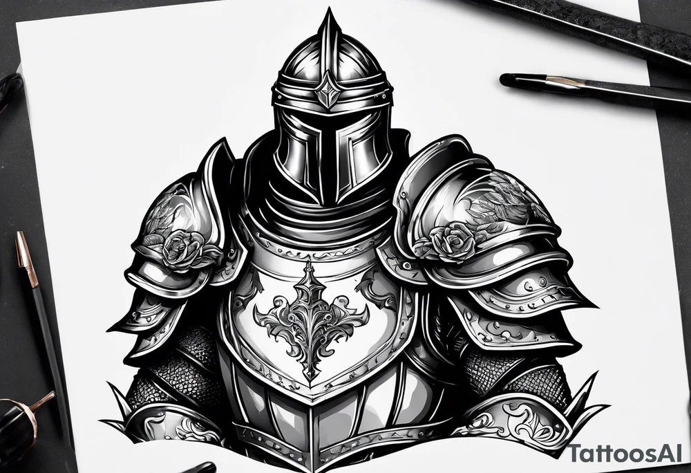 knight with heavy armor tattoo idea