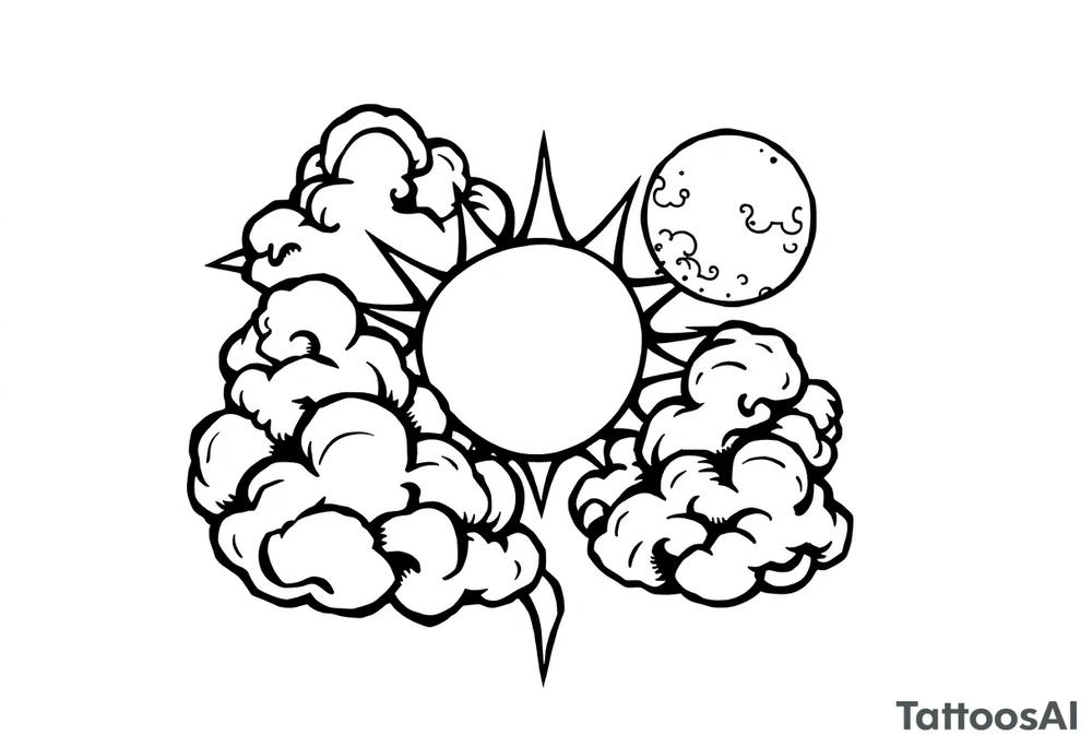 The clouds, the sun, and the moon tattoo idea