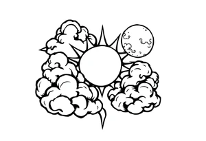 The clouds, the sun, and the moon tattoo idea