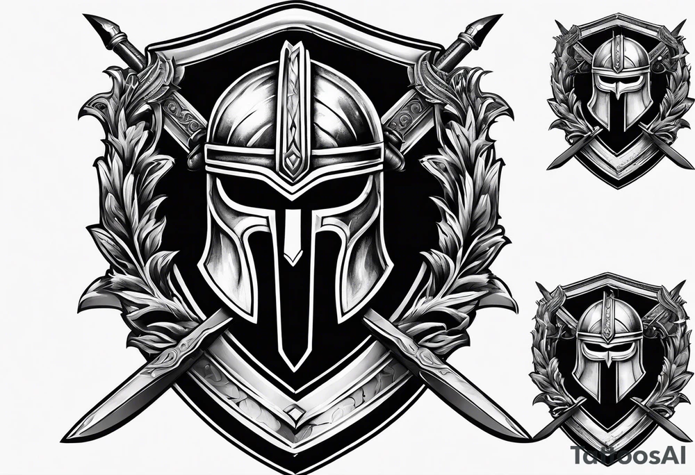 Spartan sword and shield tattoo idea