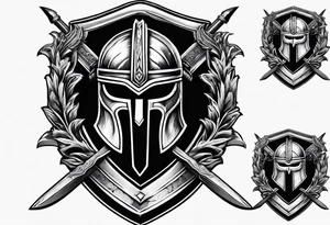 Spartan sword and shield tattoo idea