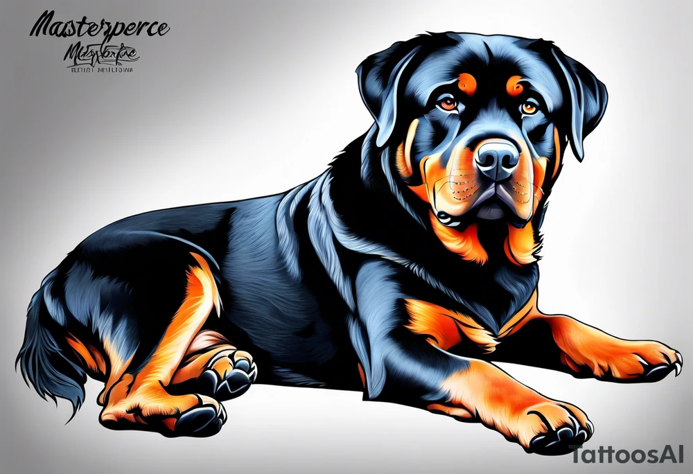 Cool rottweiler tattoo idea