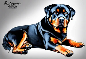 Cool rottweiler tattoo idea