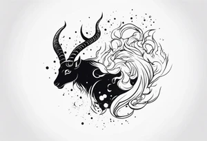 exploding capricorn tattoo idea