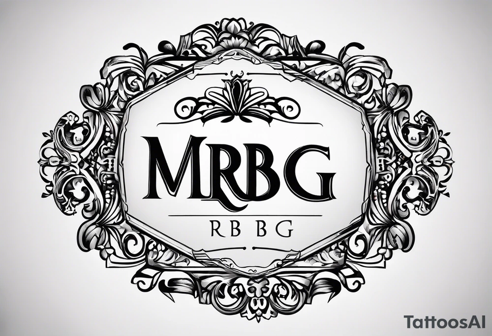 logo "MRBG", written as it is, simple, not fancy tattoo idea logo "MRBG", written as it is, simple, not fancy tattoo idea