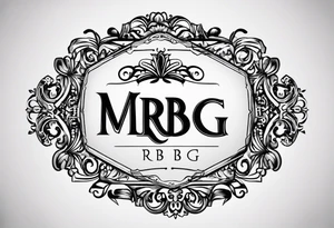 logo "MRBG", written as it is, simple, not fancy tattoo idea