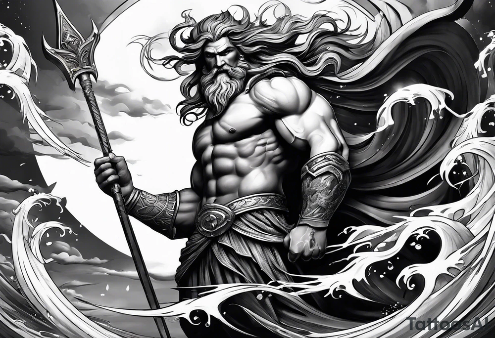Poseidon mit umhang tattoo idea