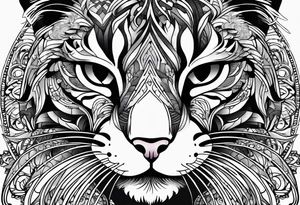 I need a tatto which will look like a pattern on the top of the head of tabby cats tattoo idea