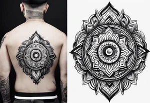 small round tattoo with open in the middle tattoo idea