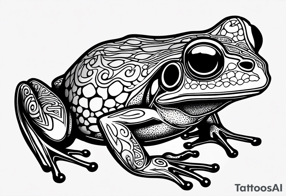 a psychedelic frog tattoo idea